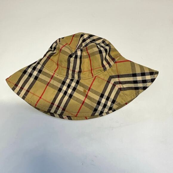 Burberry London Vintage Nova Check Bucket Hat Beige Plaid Size M Unisex main image 8